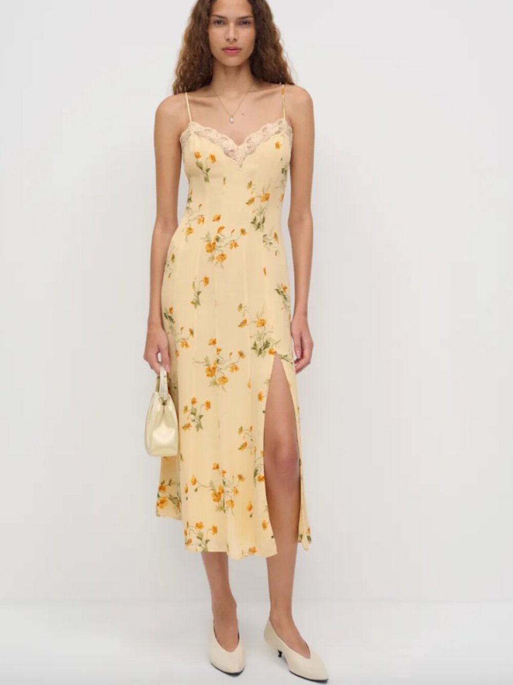 Reformation Lucine Dress Yellow - Size 2